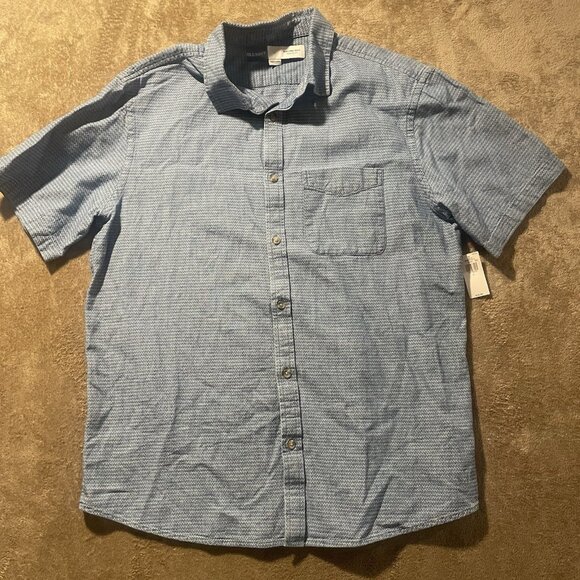 NWT Old Navy Shirt Men's Size Large Button Down Everyday Shirt Regular Fit Blue - Picture 1 of 7